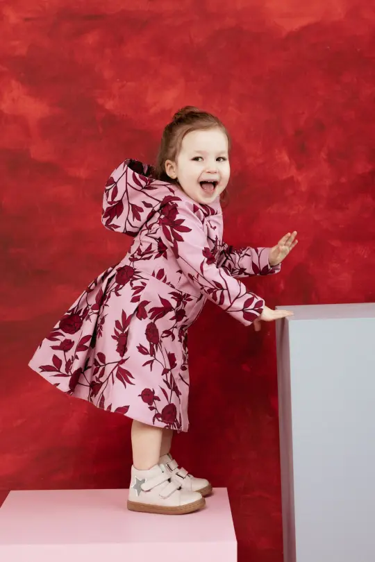 Waterproof Pink Coat for Toddler Girl | Peony Bloom