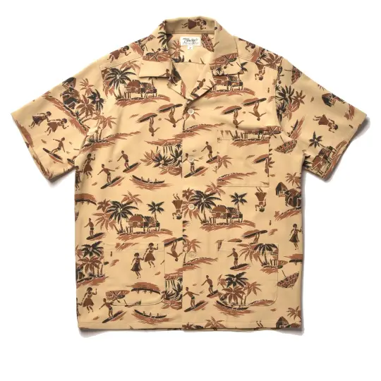 OPEN COLLAR RESORT S/S SHIRT / PALM TREE
