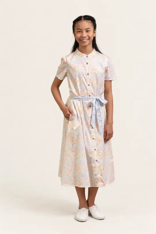 Sasha Dress - Cream Floral Bamboo
