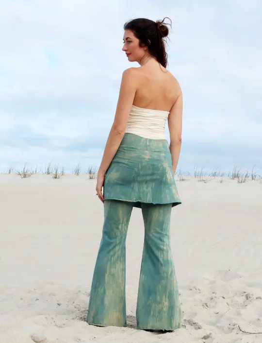 Mini Skirted Boot Cut Pant