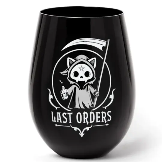 Last Orders Stemless Glass in Glossy Black 17.6oz