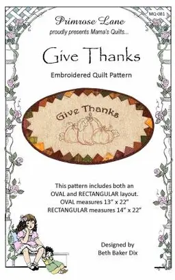 Give Thanks Embroidered Quilt Pattern