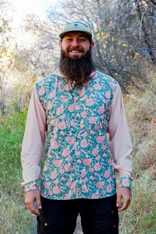 Triple Crown Button Down Long Sleeve | Pink Peony