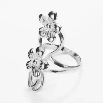 Hawaiian Flowers Silver Ring