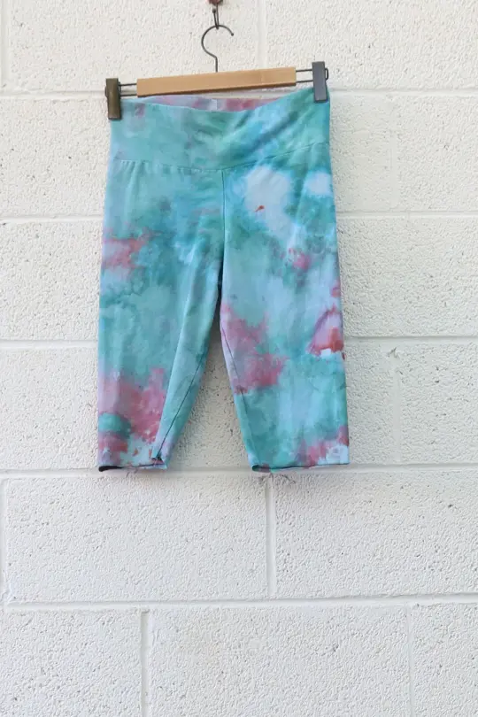 OOAK - Bermuda Leggings / L / Stretch Cotton / Ice Dye (337)