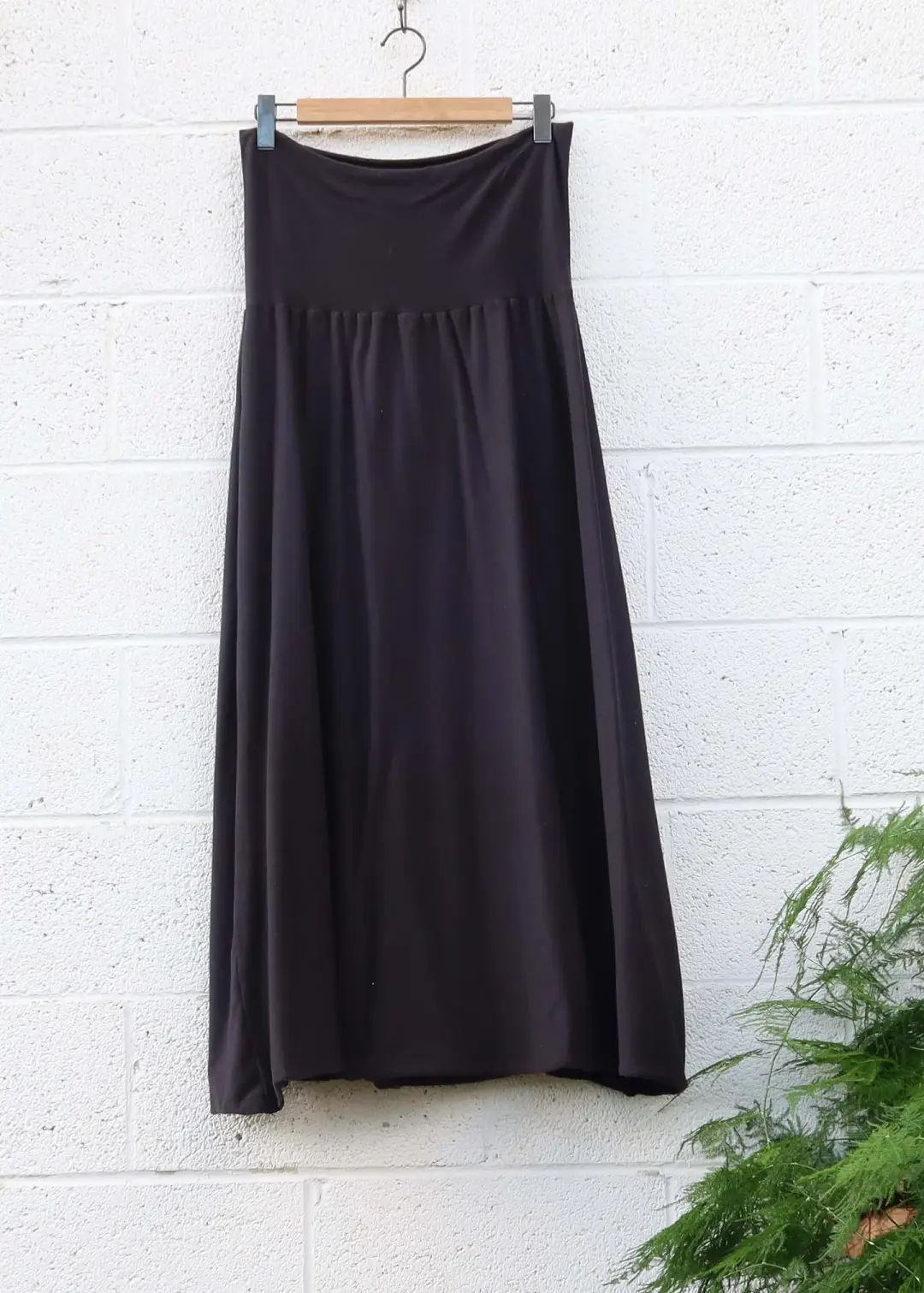 SALE - Ojai Long Skirt / 3XL / Midnight / Stretch Organic Cotton (107)