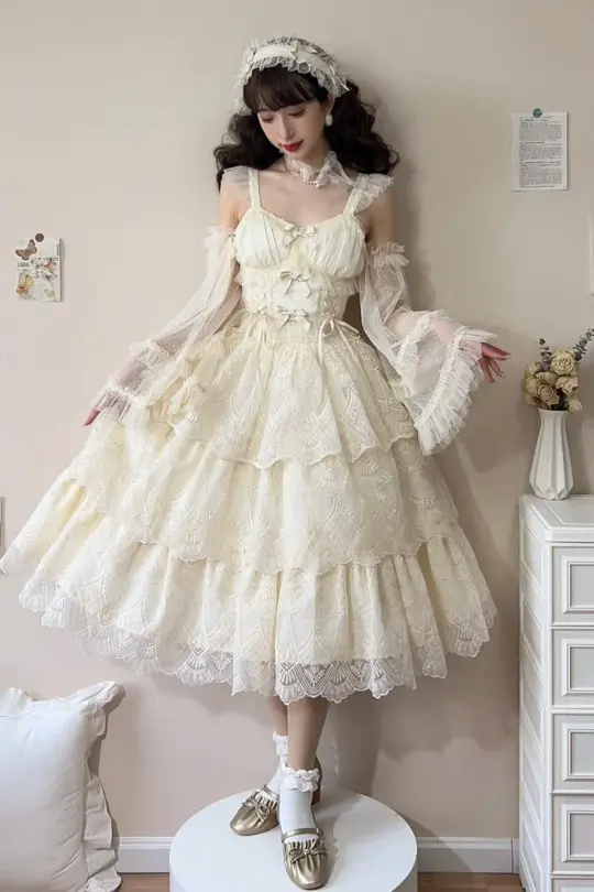 Clean Ruffled Lace Women's Prom Gown White Waist Fitted Maxi Evening Dress Birthday Dress — Fall Outfit 2026 New  RS3302