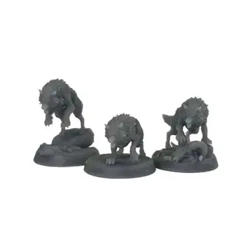 Wolf Pack: Three Dire Wolf RPG Miniatures (32mm)