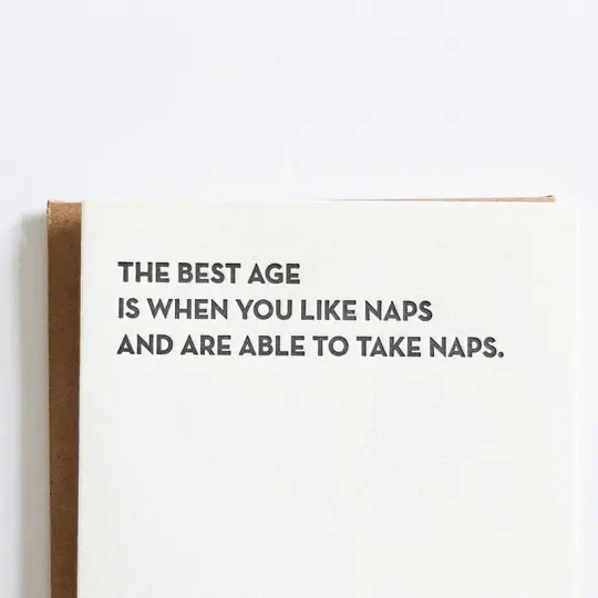 "Best Age - Naps" Card
