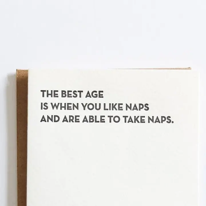 "Best Age - Naps" Card