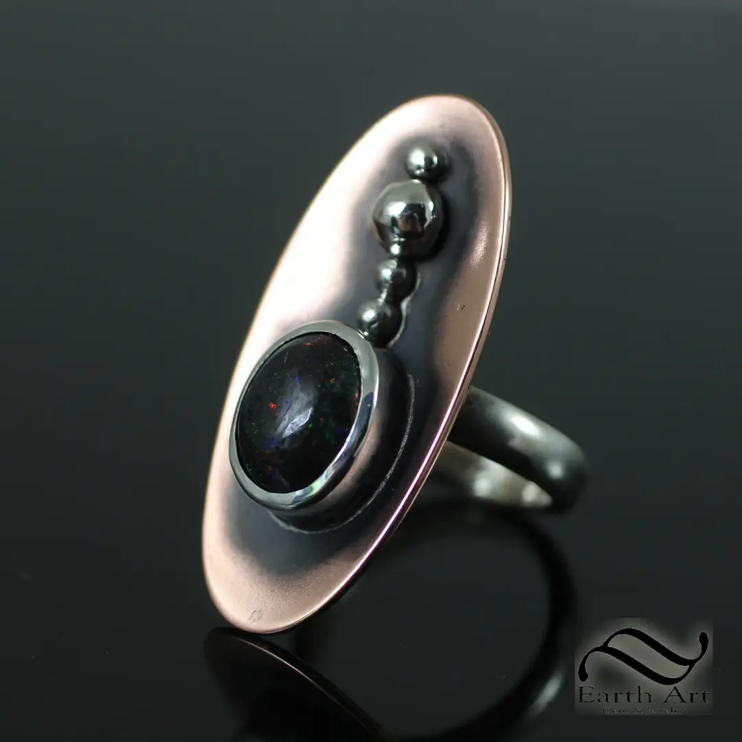Andamooka Opal Dished up - Sterling and Copper