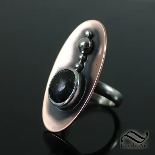Andamooka Opal Dished up - Sterling and Copper