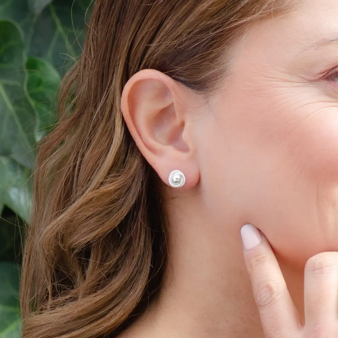Sterling Silver Sphere Rope Earrings