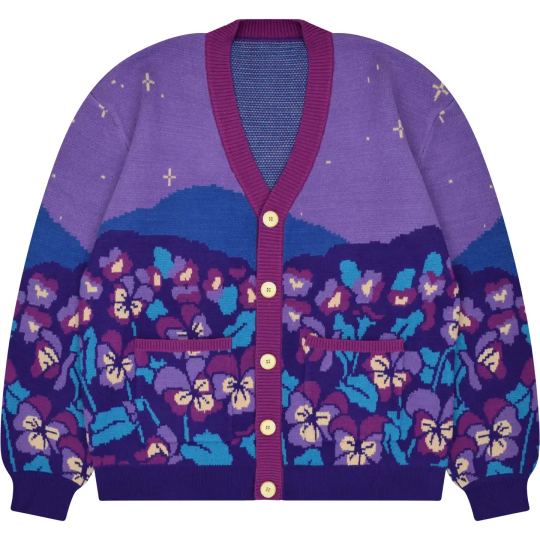 Violet Flower Cardigan