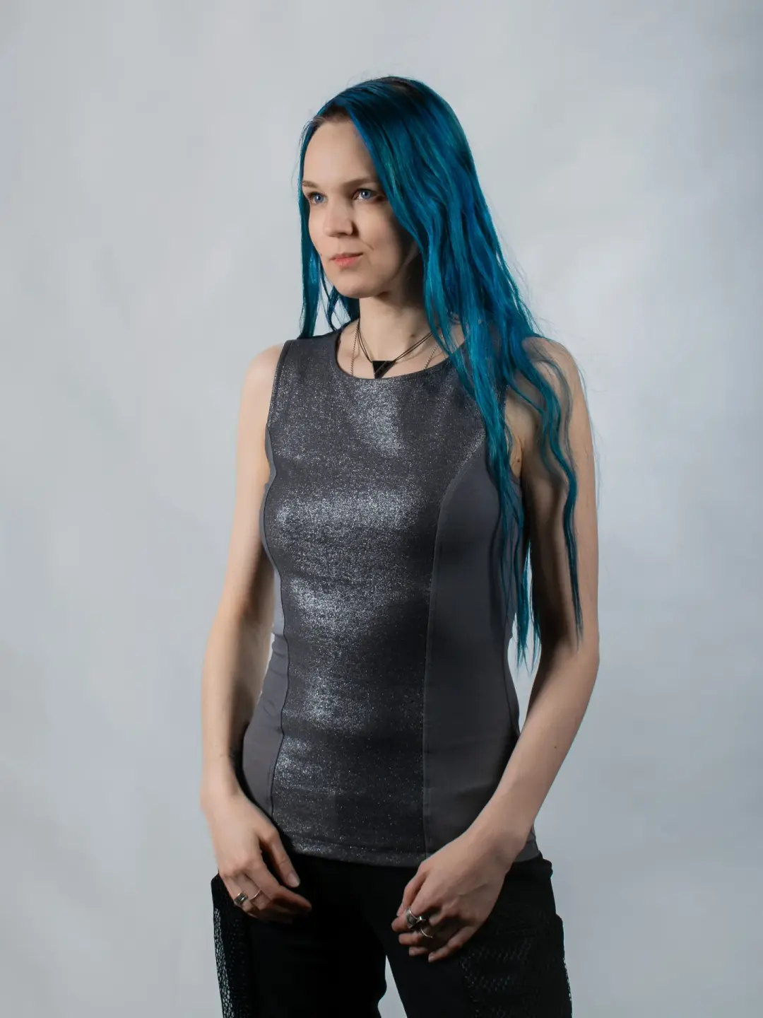 ST-L-8 Gray sleeveless top