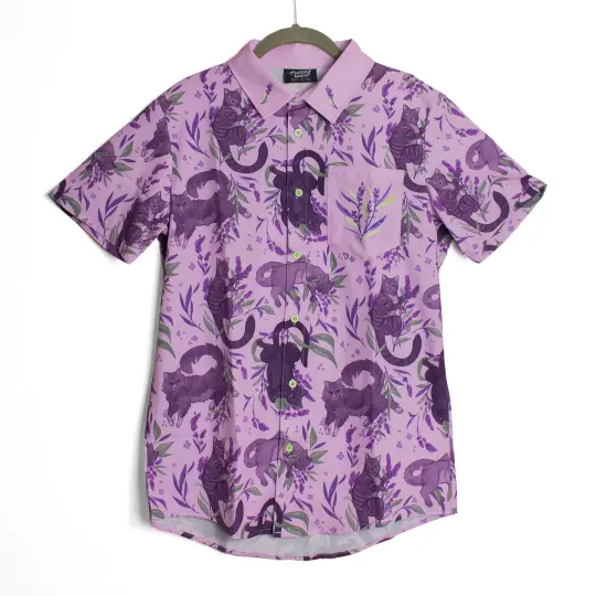 [EMBROIDERED BUTTON DOWN SHIRT] Stinky Kitties