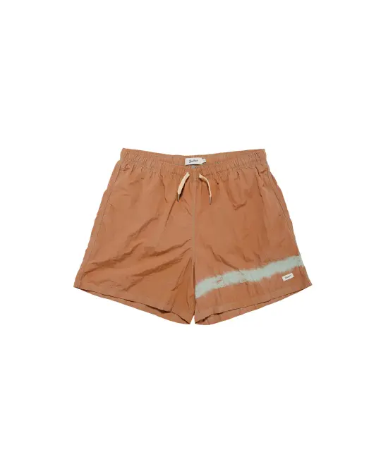 Bather Caeterpillar Over Dyed Madder Blue Swim Trunk