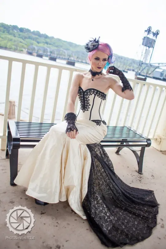 Black Lace Mermaid Wedding Dress