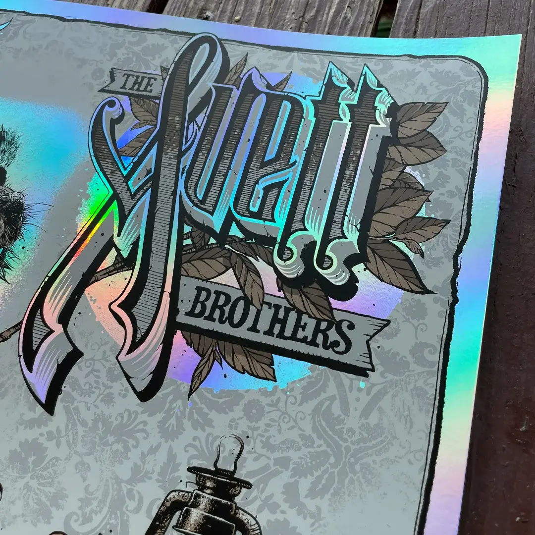 Avett Brothers 7.12.22 Boise ID Official Poster - Rainbow Foil Variant