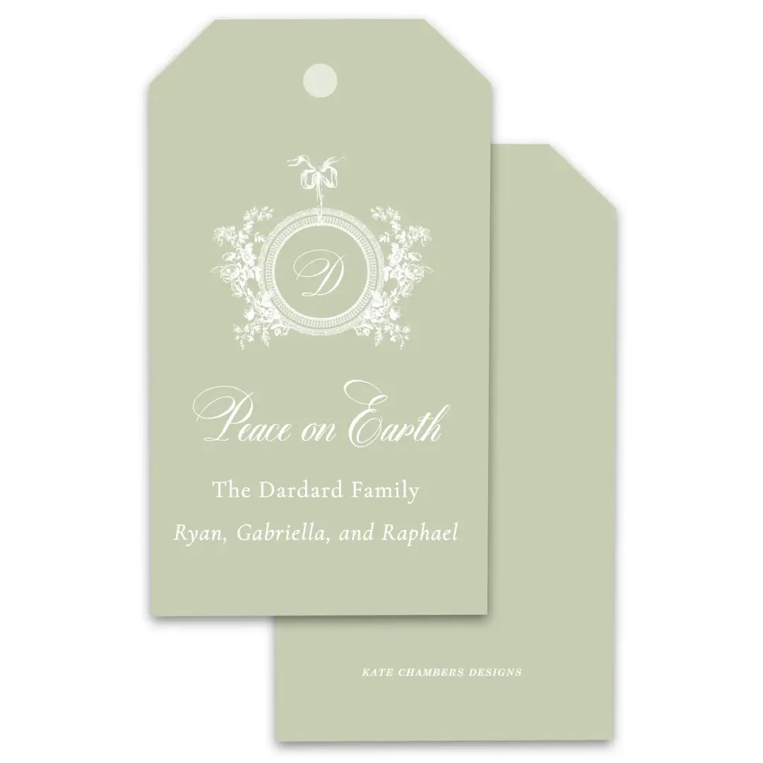Light Green Peace on Earth Christmas Holiday Gift Tag