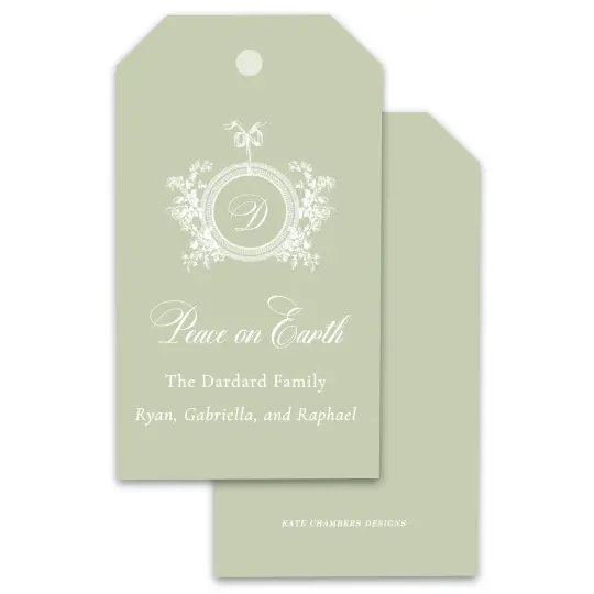 Light Green Peace on Earth Christmas Holiday Gift Tag