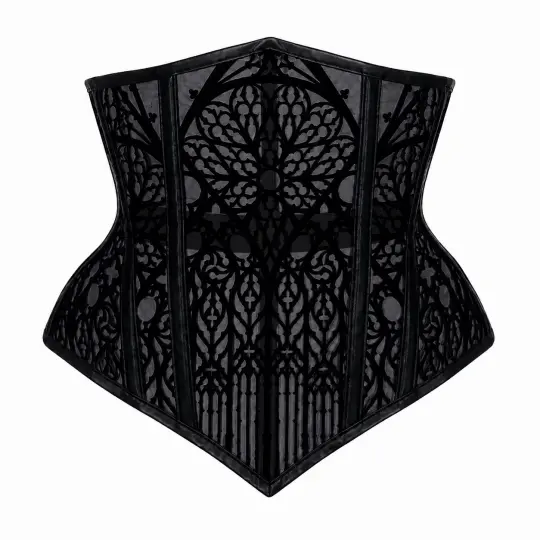 CATHEDRAL DECORATIVE UNDERBUST - BLACK MESH