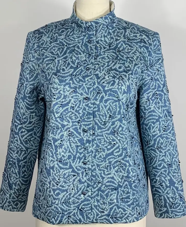 Beaded Shibori Leaf jacket