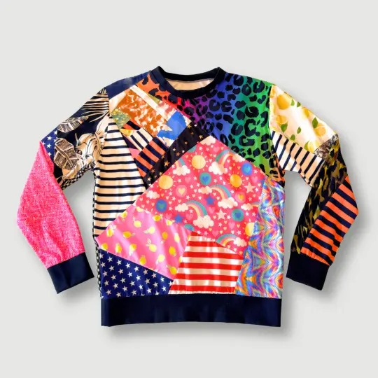 size small - sample sale - mixed print sweatshirt