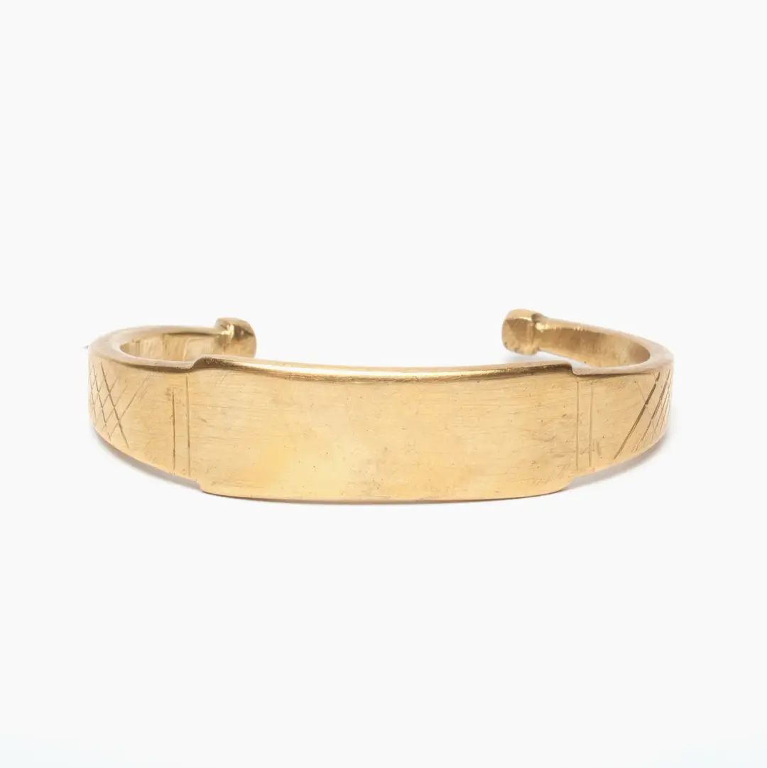 Wide "ID" Brass Cuff