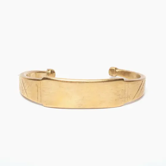 Wide "ID" Brass Cuff