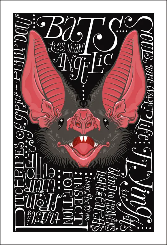 Bat Poem Print