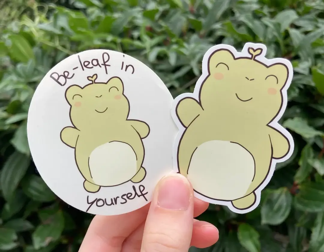 Cute frog stickerset "Beleaf in yourself"