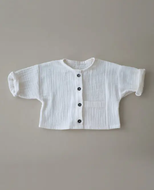CHEMISE double gaze ECRU / SHIRT cotton gauze