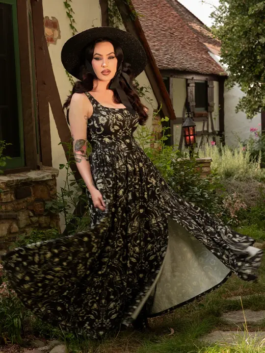 Novella Maxi Dress in Cottage Witch Toile Print