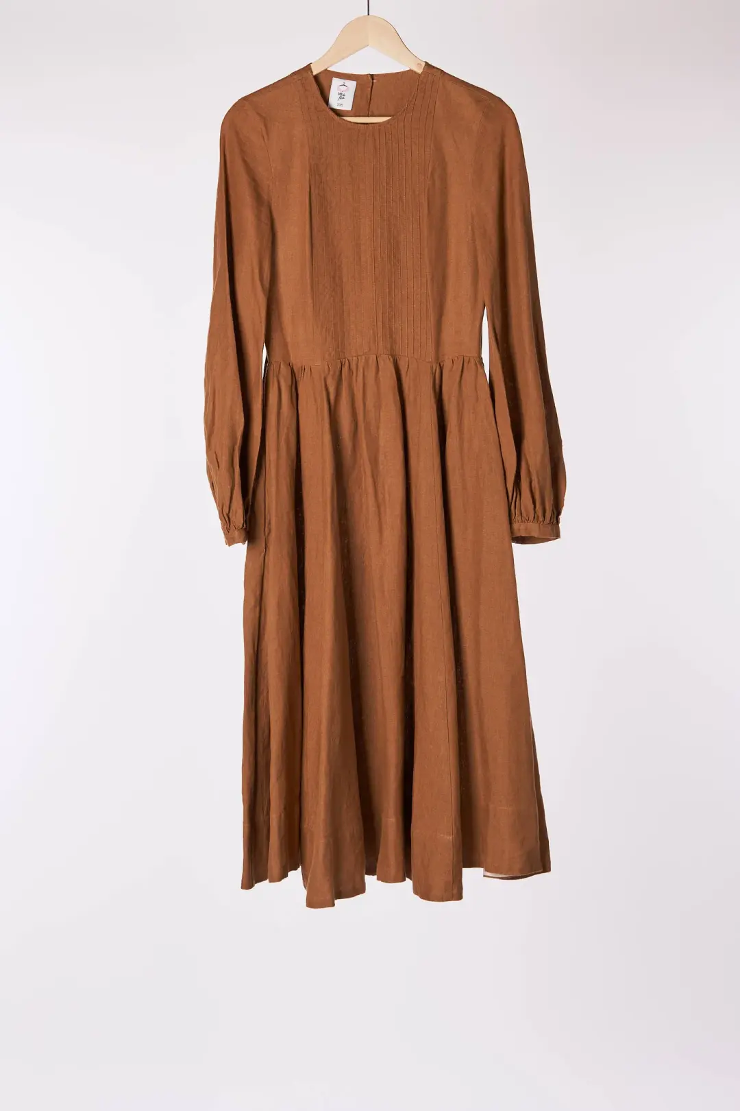 Scarlet Dress, Camel Brown, Long Sleeve, Hemp