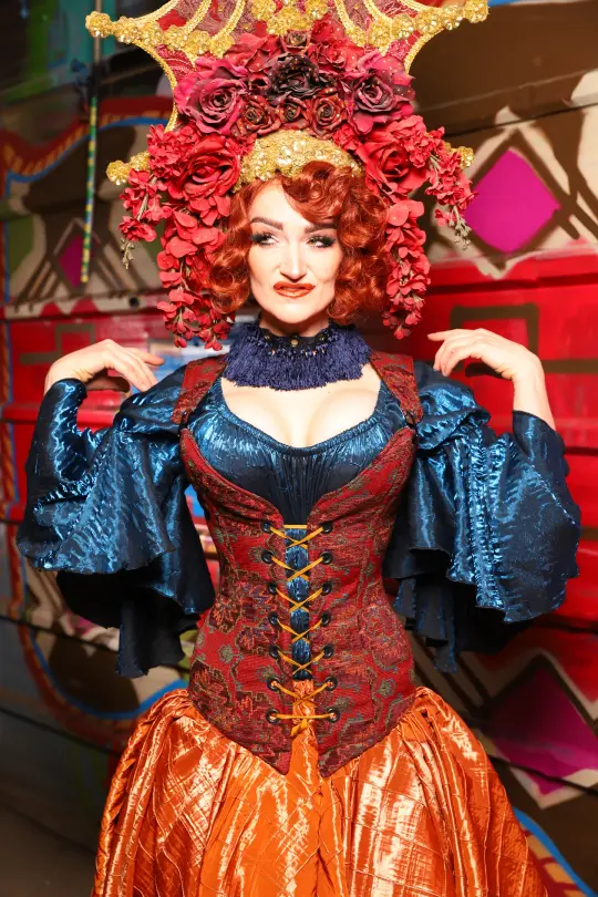Courtier Corset in Phoenix Feather Upholstery - The Magic Carpet Ride Collection