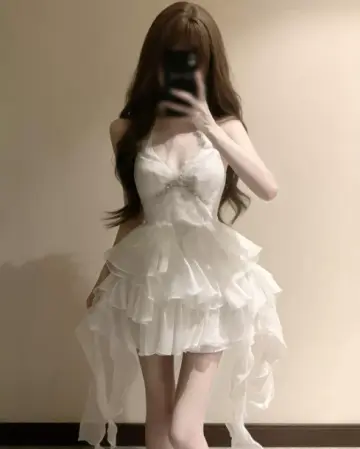 Sweet Black/White Beaded A-Line Spaghetti Straps Organza Bodycon Mini Birthday Dress Homecoming Dress RS332