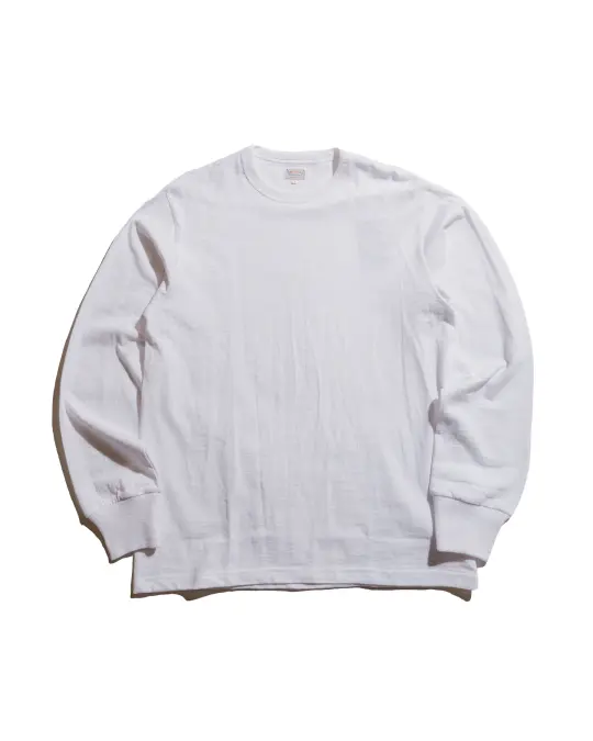 The Real McCoy's MC21109 Athletic L/S T-Shirt / Loop-Wheel White