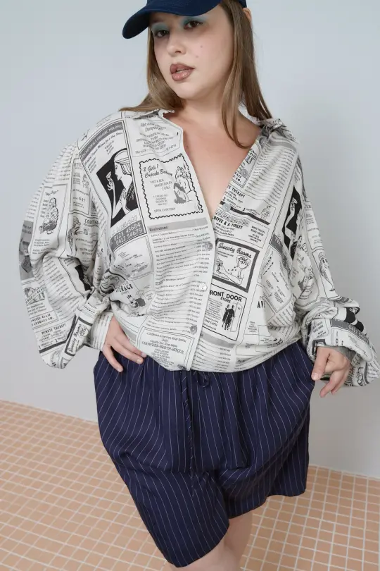 Boss Blouse Soft Linen White Pages