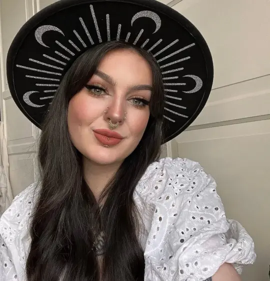 Glitter Moon Burst Vegan Felt XL Brim Hat