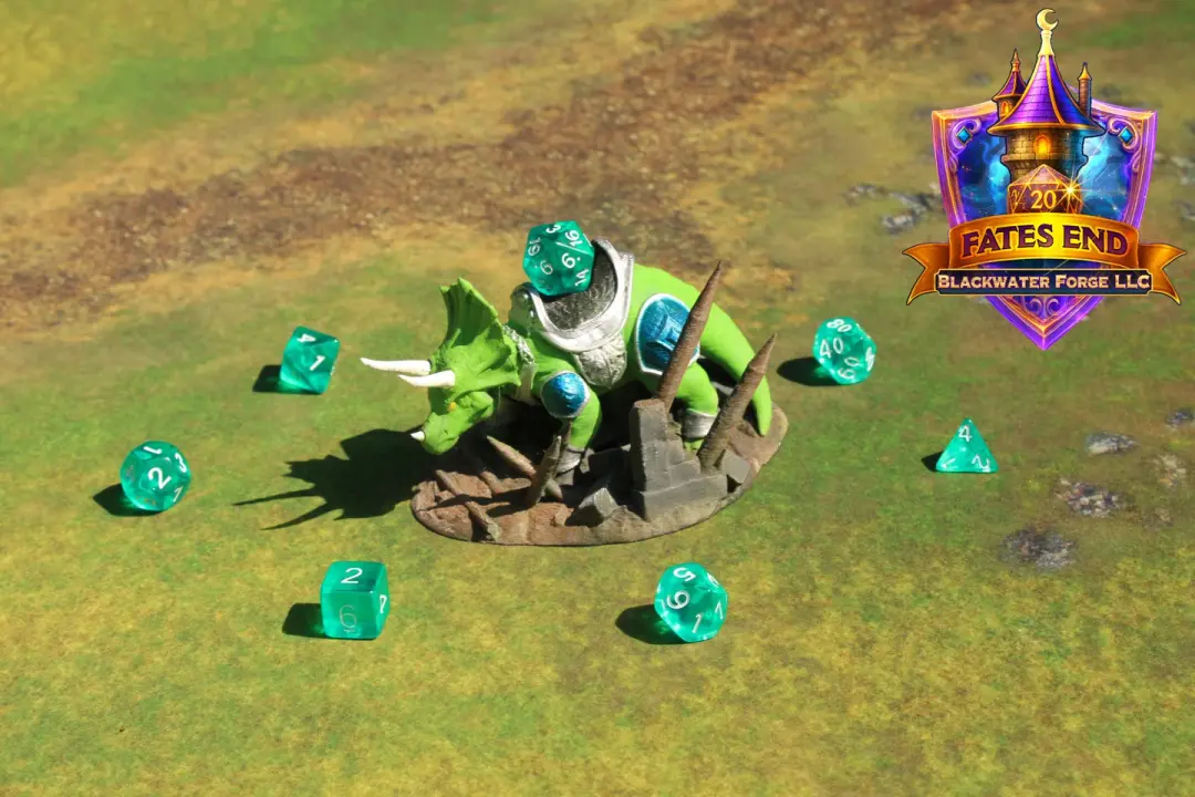 Armored War Triceratops Dinosaur 3D Printed Dice Jail - Fate's End Collection by Kim Bolt - Step back into a Prehistoric World!