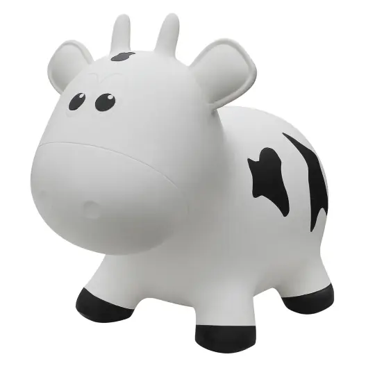 Farm Hoppers Toddler and Kids Inflatable Cow Hopper Toy, White