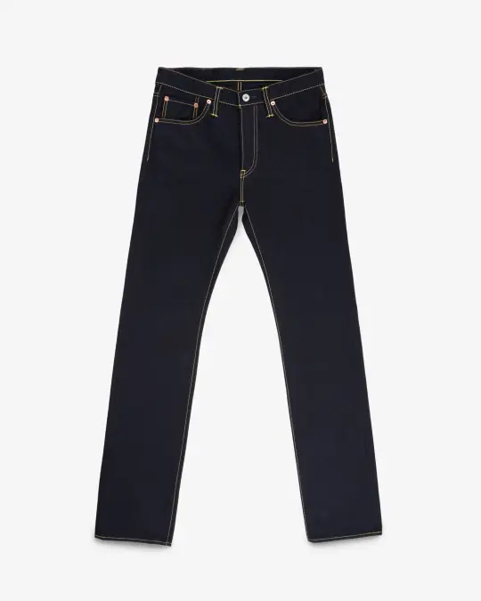 14oz Selvedge Denim Slim Straight Cut Jeans - Indigo/Black