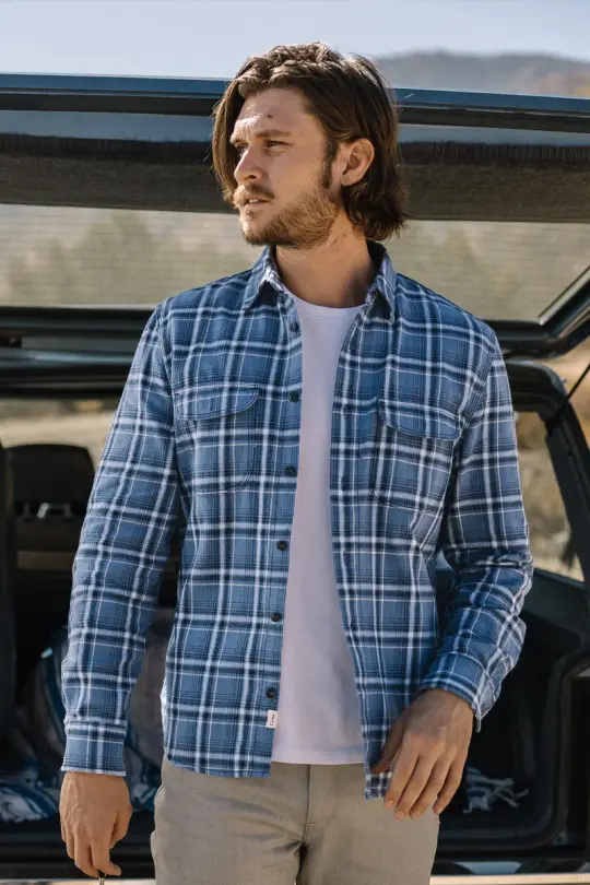 The Brace Vintage Nep Plaid - Daydream Blue