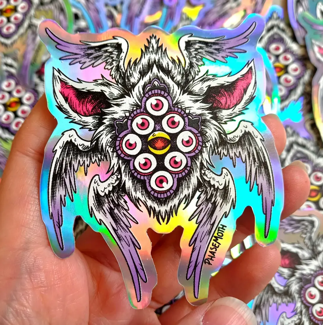 Furby Angel Horror Holographic Sticker