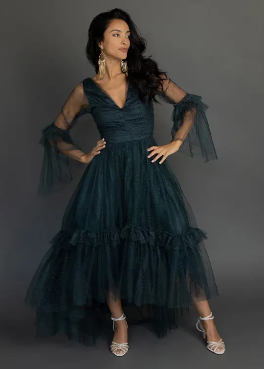 Haisley Impact Dress in Deep Spruce