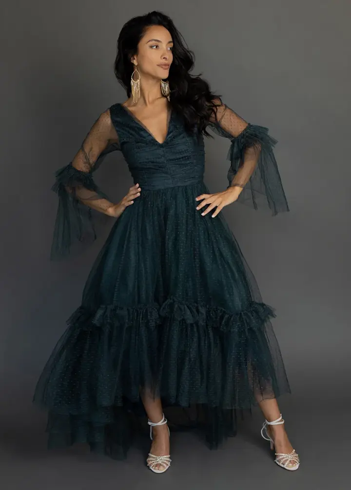 Haisley Impact Dress in Deep Spruce