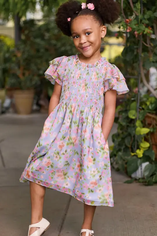 Mini Lottie Dress in Vibrant English Garden