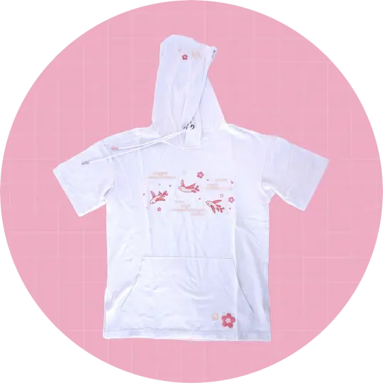 Sakura Skies Short Sleeve Hoodie