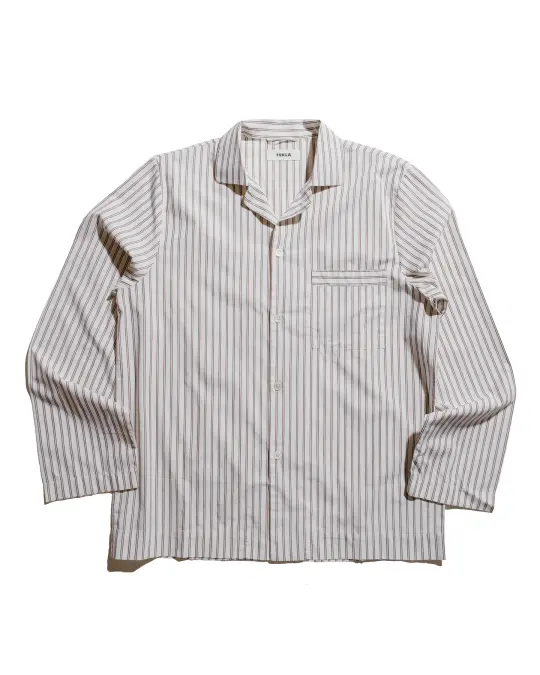 Tekla Poplin Pyjama Shirt Hopper Stripes